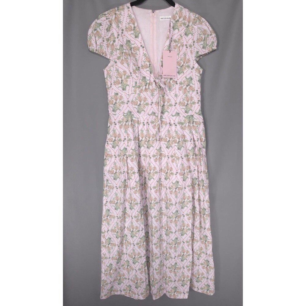 ANTHROPOLOGIE AVEC LES FILLES Women’s New Maxi Dress 10 Floral Linen Blend